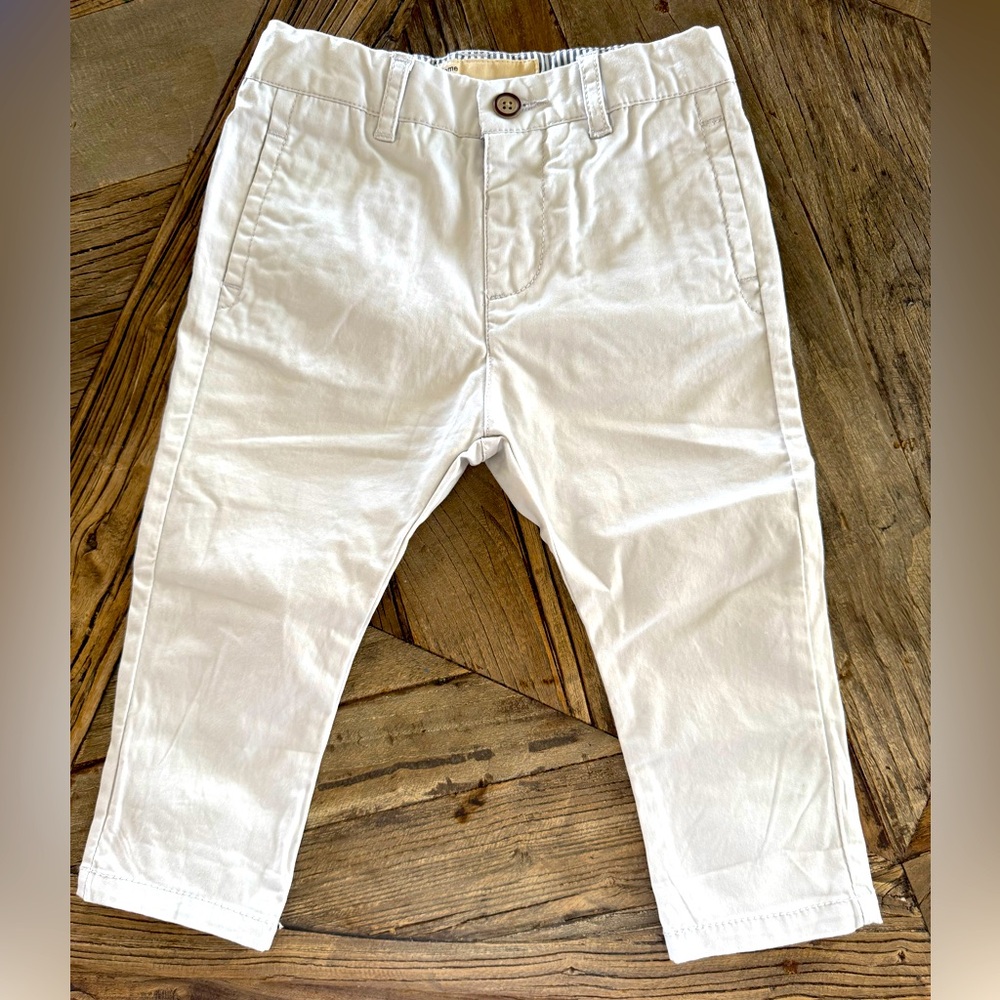 Zara White Casual Straight-Leg Bottoms